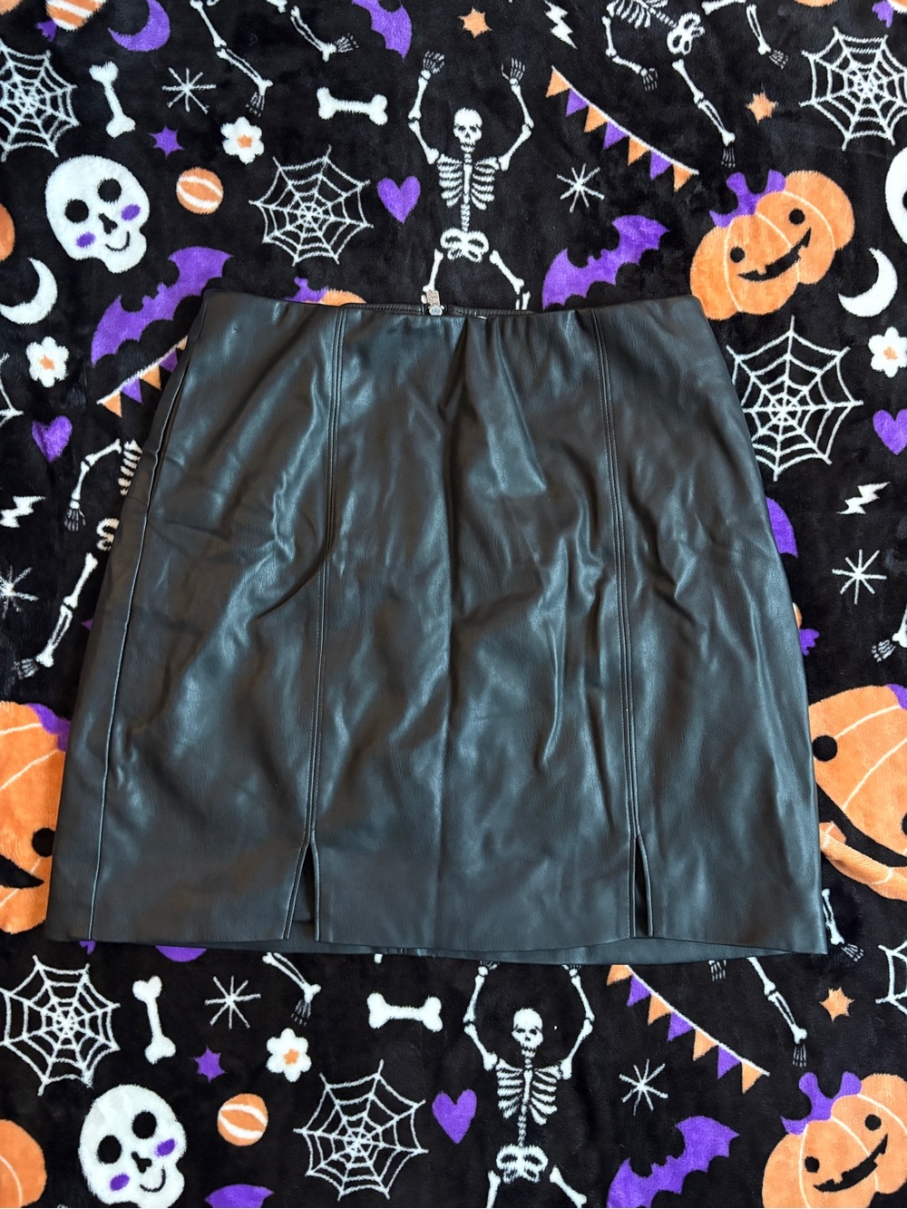 Hollister Black Faux Leather Mini Skirt